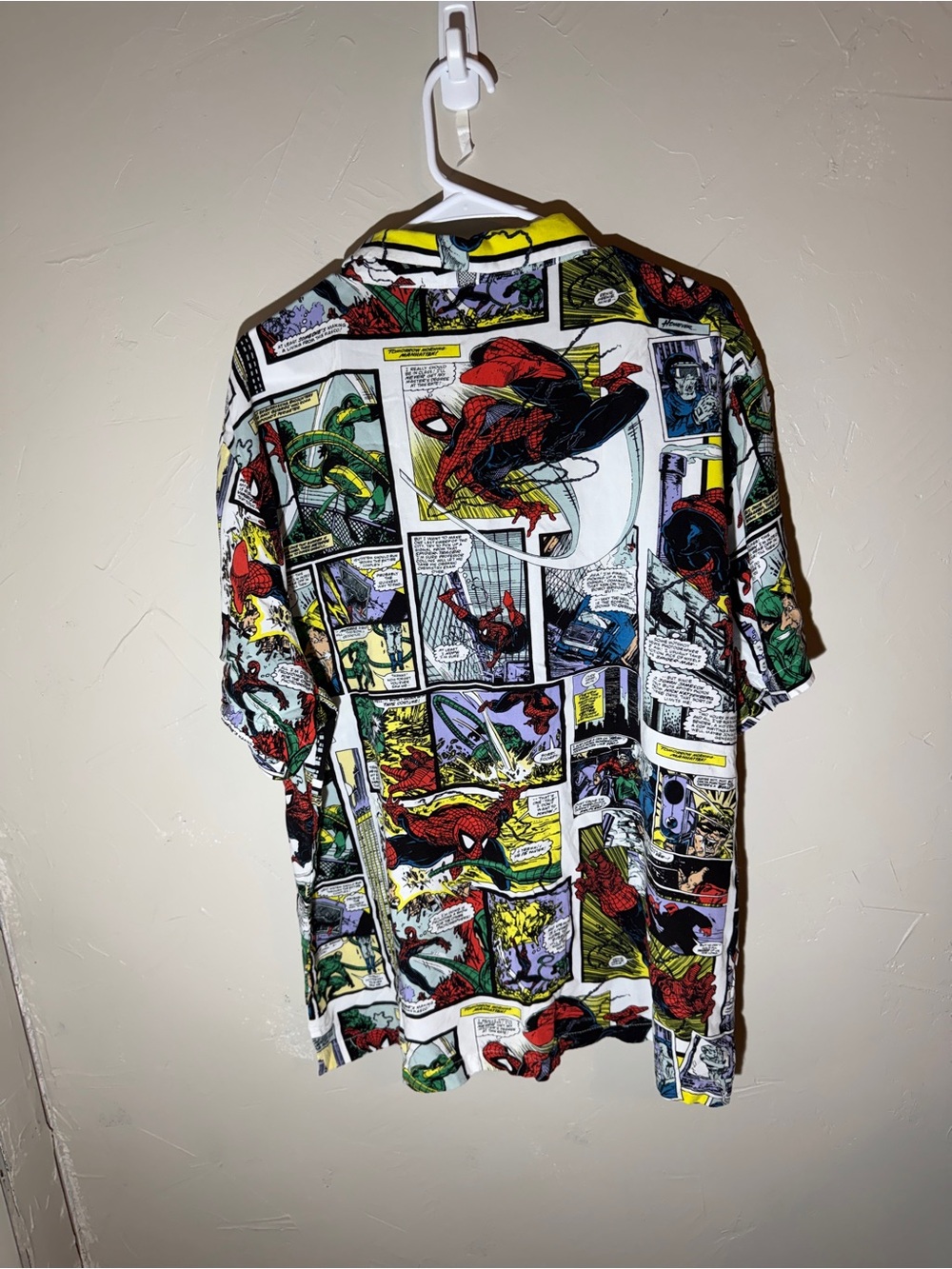 Marvel Spider-Man Comic Print Button Up Shirt Men’s 3XL